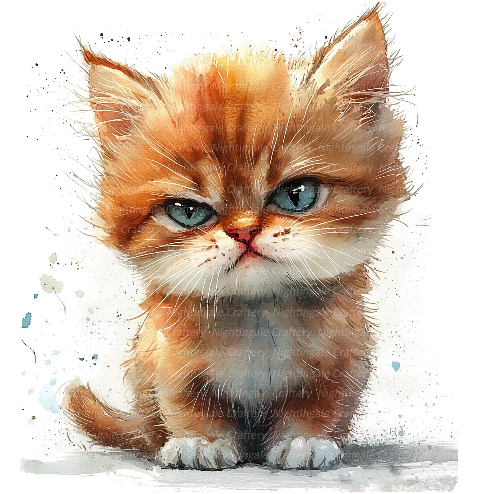Gumpy Kitten 13 Grumpy Kitten Clipart, Cute Kitten Cat, Printable Watercolor Clipart ...
