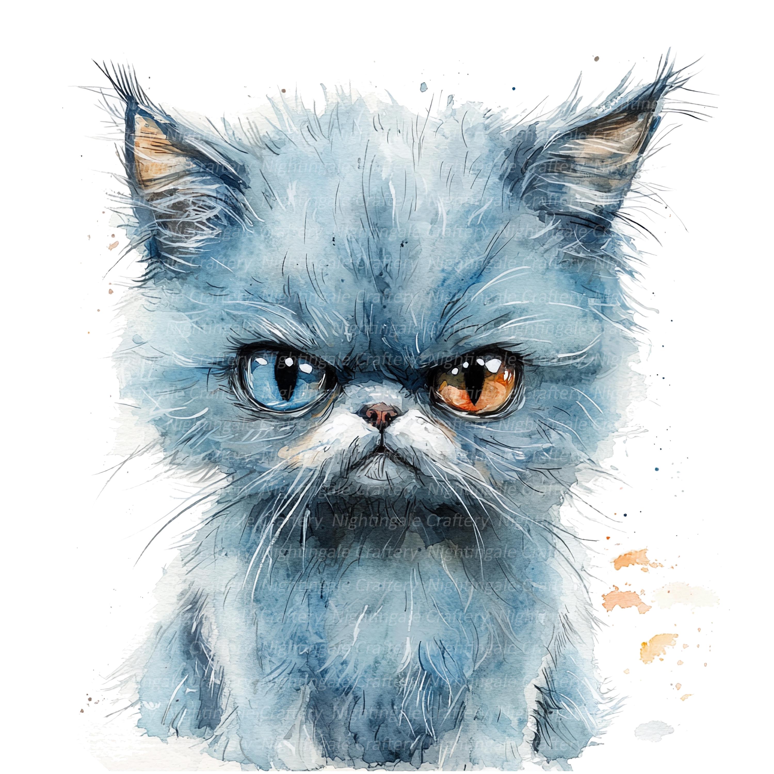 Gumpy Kitten 13 Grumpy Kitten Clipart, Cute Kitten Cat, Printable Watercolor Clipart ...