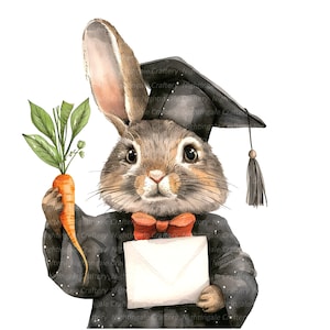 10 Graduierung Clipart, Osterhase Clipart, druckbare Aquarell Clipart, hochwertige JPGs, digitaler Download, Papiermodell, Journals