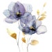 10 Abstract Flowers Clipart, Purple Flowers, Printable Watercolor ...