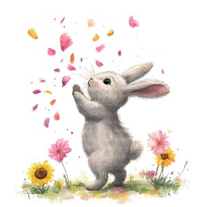 10 glückliches Häschen Clipart, Osterhase Clipart, druckbare Aquarell Clipart, hochwertige JPGs, digitaler Download, Papiermodell, Junk Journal