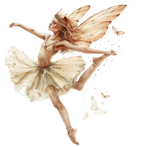 11 fée ballerine Clipart lot 2, clipart fée, clipart aquarelle imprimable, fichiers JPG de haute qualité, téléchargement numérique, créations en papier, tenue de journal