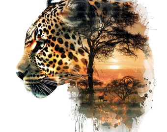 9 Leopard Wall Art, Leopard Photo, Printable Wall Art, High Quality JPGs, Digital download, High resolution, T-shirt design, Sublimation