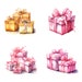20 Wrapped Gifts Clipart, Wrapped Present Clipart, Printable Watercolor ...