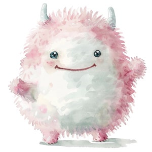10 Cartoon Monster Clipart, süßes Monster, druckbare Aquarell Clipart, hochwertige JPG / PNGs, digitaler Download, Papiermodell, Junk Journal