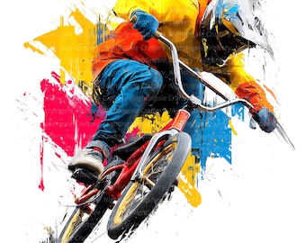 8 BMX Clipart, BMX Art, Bmx Graffiti, Printable Watercolor Clipart