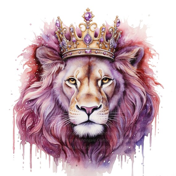 9 ライオン キング クリップアート、王冠をかぶったライオン、深紅
