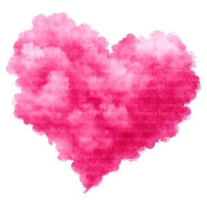 12 clipart de nuvem em formato de coração, corações em aquarela, clipart digital, clipart em aquarela, clipart para impressão, download digital, artesanato em papel