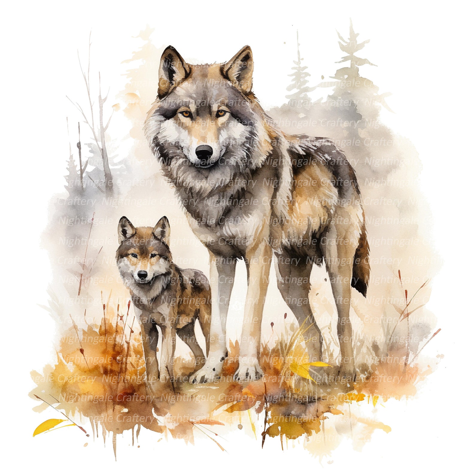 wolf-in-forest-clipart-printable-watercolor-clipart-10-high-quality