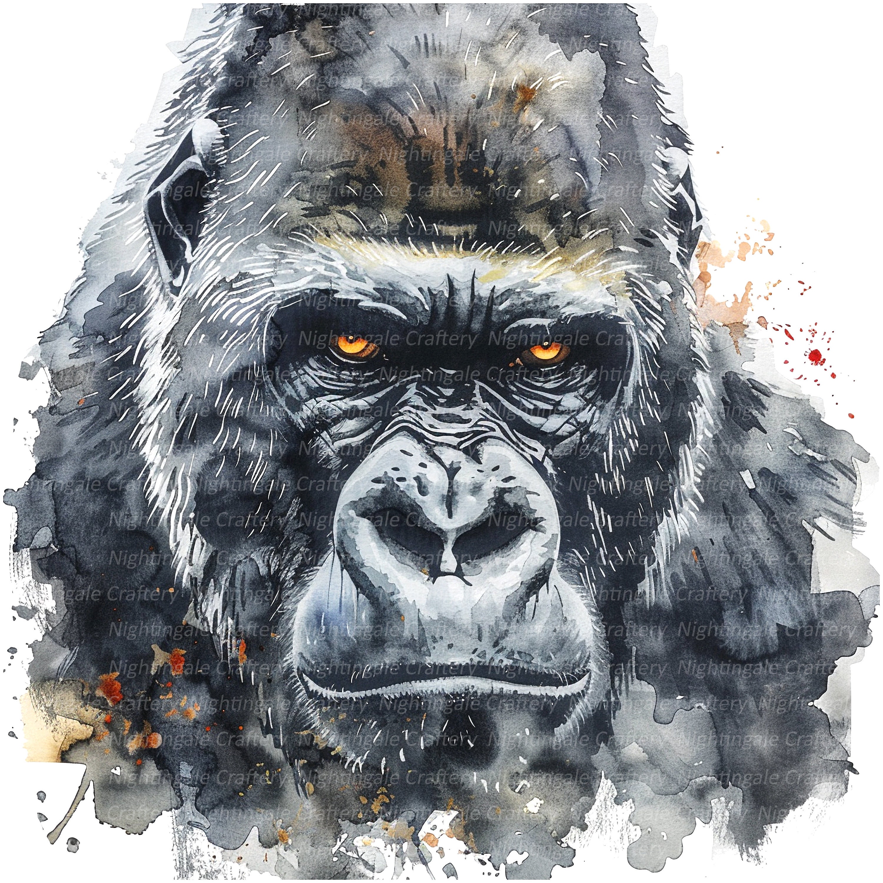 絵画キャンバスプリントゴリラ女の子花