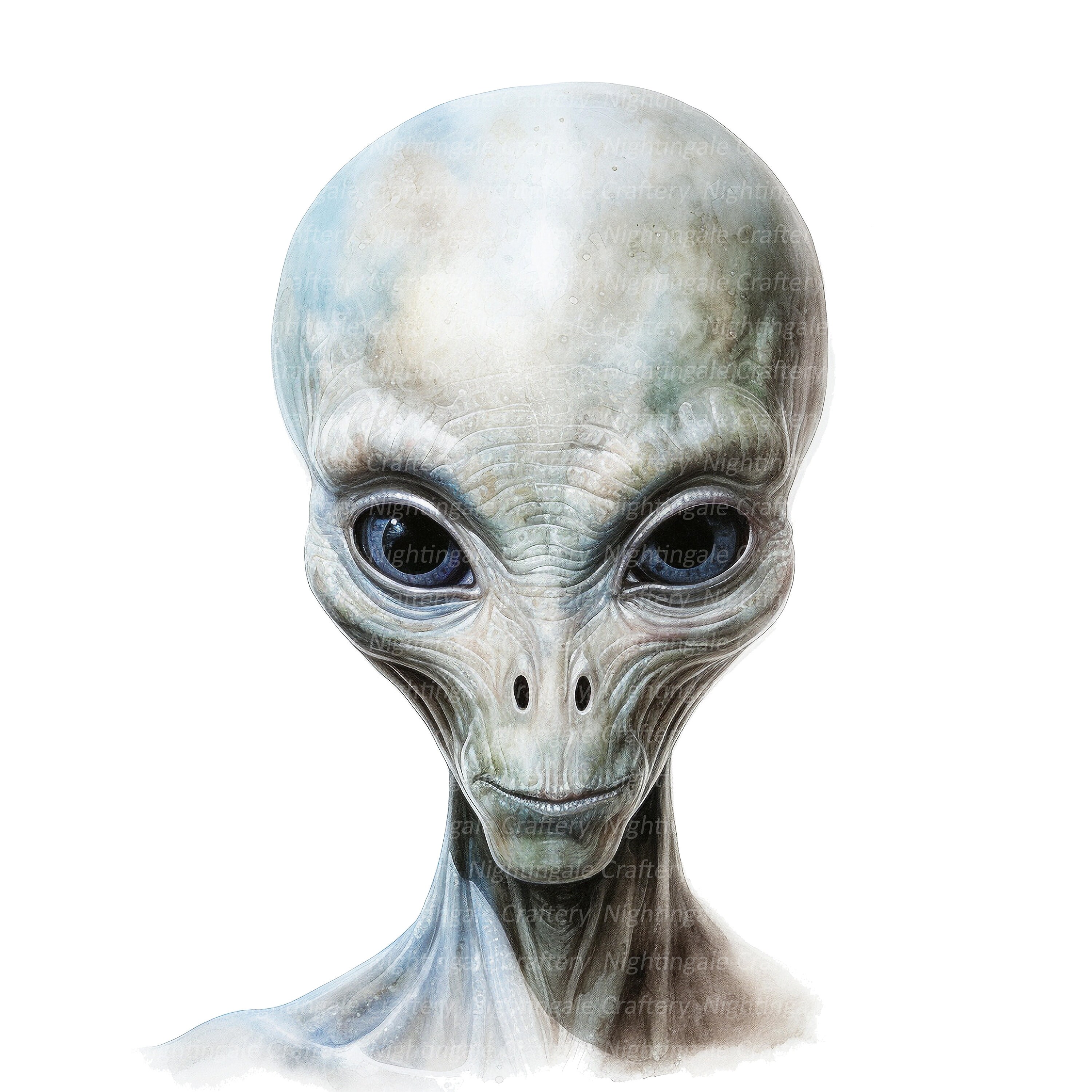 14 Alien Clipart, Aliens Clipart, UFO, Printable Watercolor Clipart ...