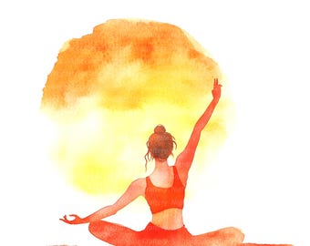 12 imágenes prediseñadas de mujeres meditando, imágenes prediseñadas de yoga, imágenes prediseñadas de acuarela imprimibles, JPG de alta calidad, descarga digital, manualidades con papel, diario creativo