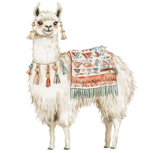 10 Lama Clipart, Lama, Rolig Lama, Utskrivbar Akvarell Clipart, Högkvalitativa JPG/PNG-bilder, Digital nedladdning, Hög upplösning, Papperspyssel bild 4