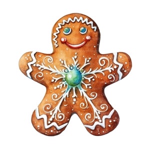 14 Gingerbread Man Clipart, Christmas Clipart, Printable Watercolor clipart, 14 High Quality JPGs, Digital download, Paper crafts