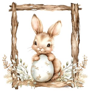 8 Easter Bunny Clipart Set 3, Clipart di coniglio, clipart acquerello stampabile, JPG di alta qualità, download digitale, artigianato di carta, diari spazzatura