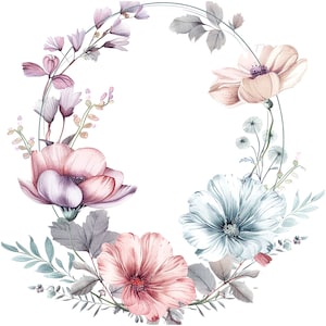 11 Clipart cadre ovale floral, cadres floraux, JPG de haute qualité, clipart aquarelle imprimable, téléchargement numérique, créations en papier, journaux indésirables