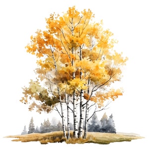 Herbst Bäume Clipart, druckbare Aquarell Clipart, 12 hochwertige JPGs, digitaler Download, hohe Auflösung, Papiermodelle, Junk Journals
