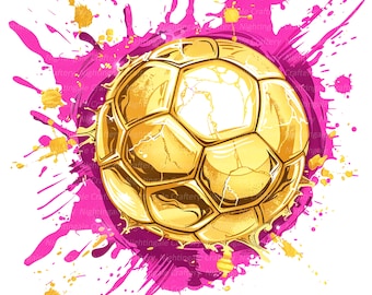 10 Golden Soccer Ball Clipart, Soccer Sublimation, Printable Watercolor clipart, High Quality JPGs, Digital download, Paper craft, journals