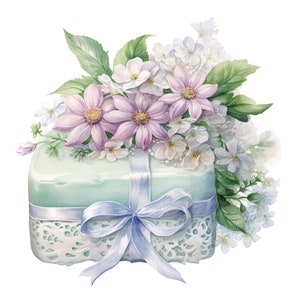 20 Clipart di sapone floreale, Shabby Chic, clipart acquerello stampabile, JPG di alta qualità, download digitale, artigianato con la carta, diari spazzatura
