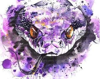 8 紫色の蛇のクリップアート、蛇の目、コブラのプリント、印刷可能な