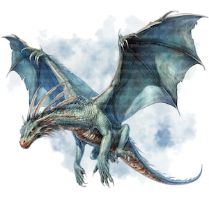 14 Clipart di draghi, drago cinese, clipart acquerello stampabile, PNG/JPG di alta qualità, download digitale, creazione di carta, diari spazzatura