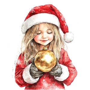 10 Weihnachten kleine Mädchen Clipart, Schneewittchen, druckbare Aquarell Clipart, hochwertige PNGs, digitaler Download, Papiermodell, Junk Journal