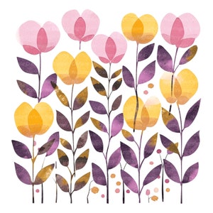 10 cliparts botaniques, moutarde rose, clipart aquarelle imprimable, fichiers JPG de haute qualité, téléchargement numérique, créations en papier, journaux indésirables
