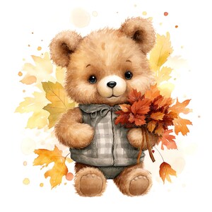 12 beer en herfstboeket clipart, herfstbladeren, afdrukbare aquarel clipart, hoge kwaliteit JPG, digitale download, Paper Craft, junk journal