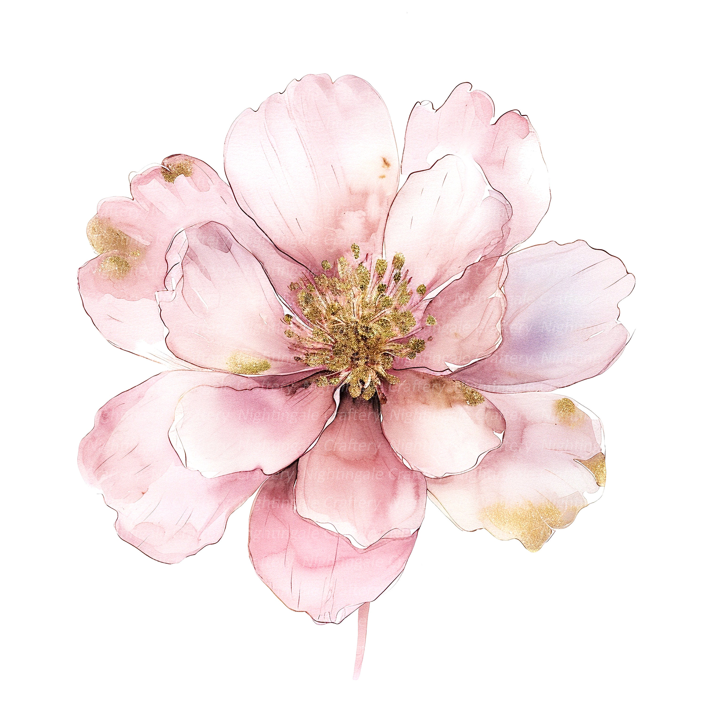 Wee Blue Coo Grußkarte „Abstrakte Frühlingsblume“ – Aquarell-Design, 17,5x12,5 Cm, Auf 280 G/m² Karton, Mit Braunem Umschlag