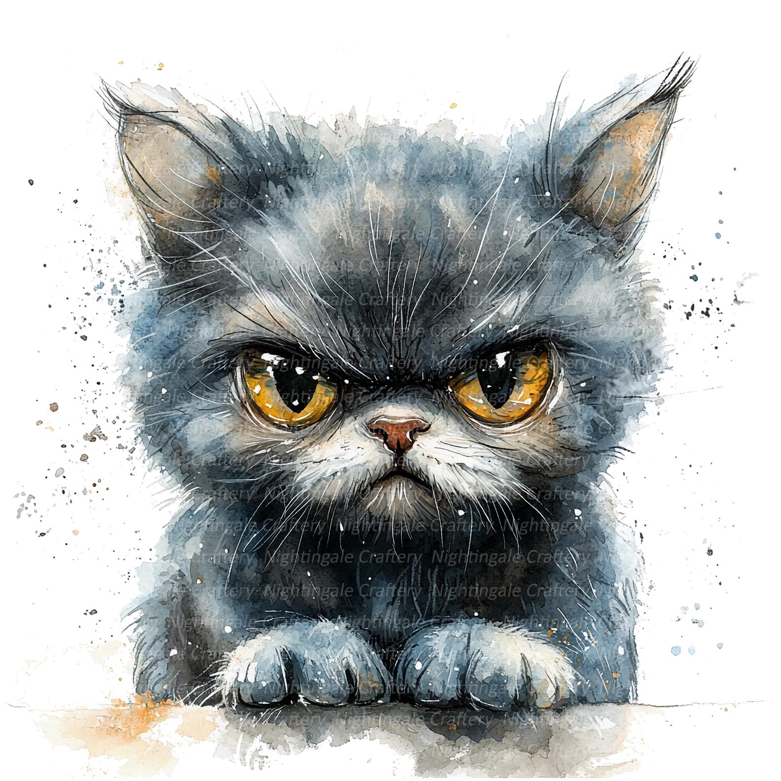 Gumpy Kitten 13 Grumpy Kitten Clipart, Cute Kitten Cat, Printable Watercolor Clipart ...