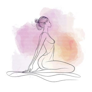10 Yoga Line Art, Meditation Yoga Wandkunst, druckbare Aquarell Clipart, hochwertige JPG / PNG, digitaler Download, Sublimation, Junk Journals