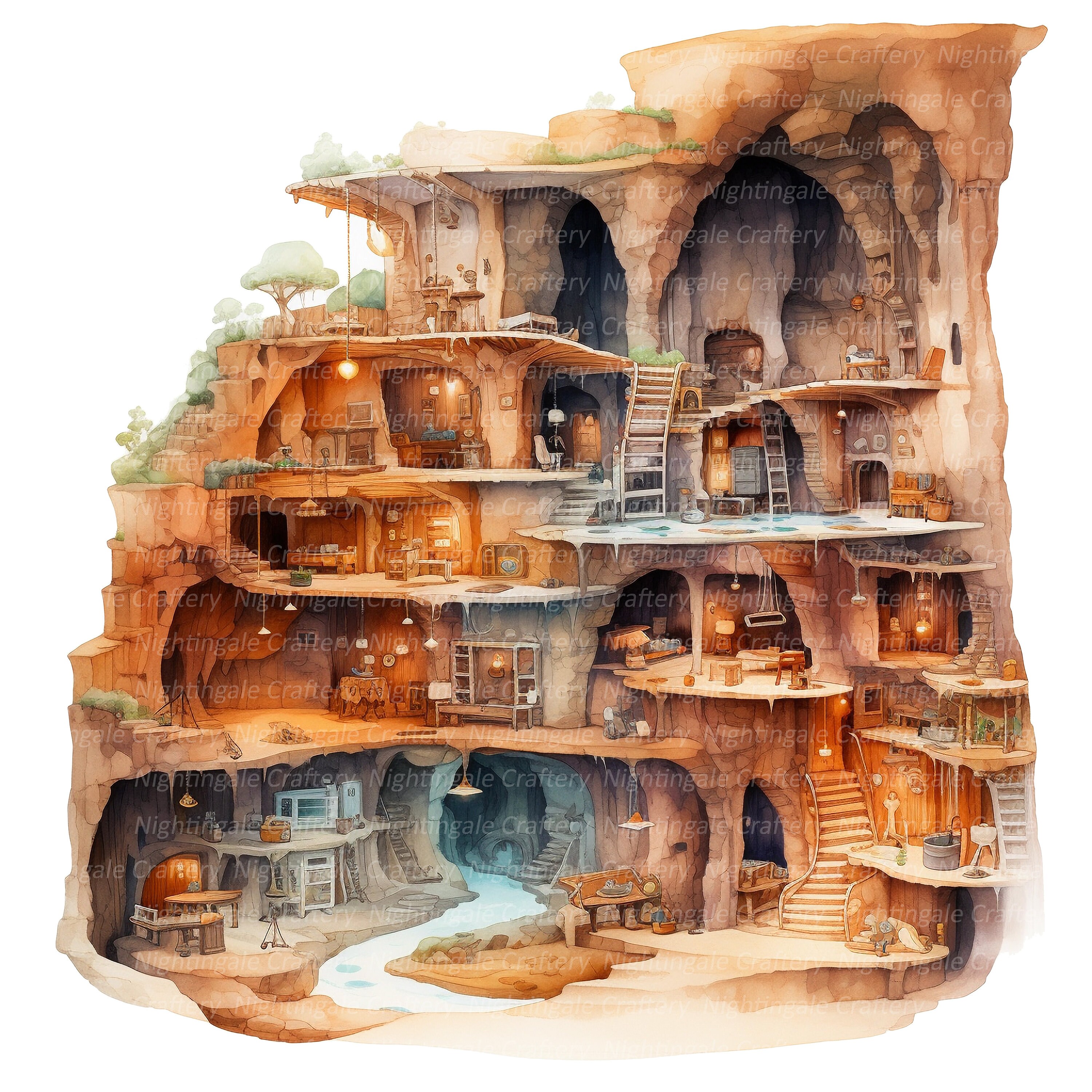 10 Fairy Rooms Clipart Printable Watercolor Clipart High - Etsy