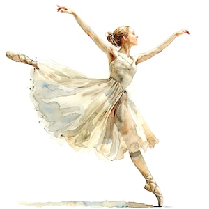 10 dansende ballerina clipart, ballet clipart, afdrukbare aquarel clipart, hoge kwaliteit jpg's, digitale download, Paper Craft, ongewenste tijdschriften