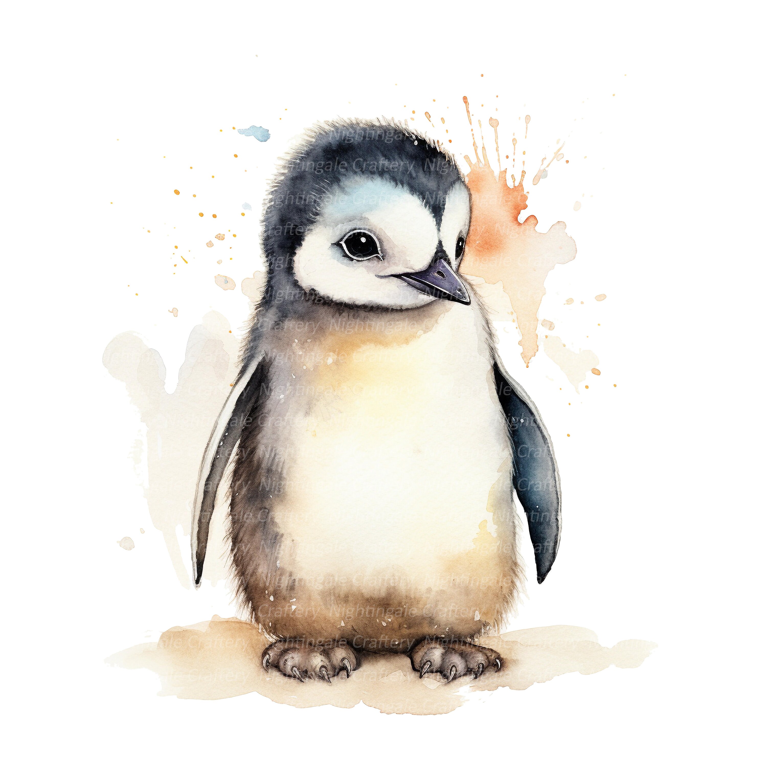 Pinguin Baby Clipart druckbare Aquarell Clipart 12 - Etsy.de
