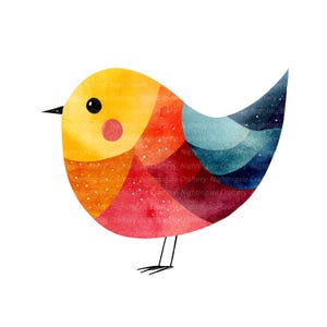 10 Scandinavian Birds Clipart 2, Minimalistic, Printable Watercolor clipart, High Quality JPGs, Digital download, Paper craft, junk journals