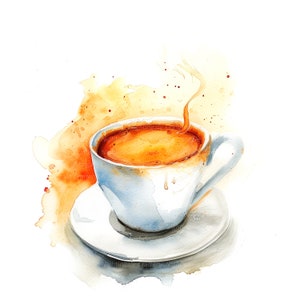 10 Kaffee Clipart, Espresso, druckbare Aquarell Clipart, hochwertige JPGs, digitaler Download, hohe Auflösung, Papierhandwerk, Journaling