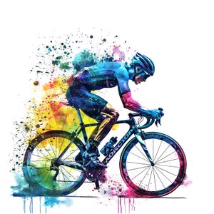 9 Clipart cyclisme, impression cyclisme sur route, cyclisme sport, clipart aquarelle imprimable, PNG de haute qualité, téléchargement numérique, créations en papier, journal
