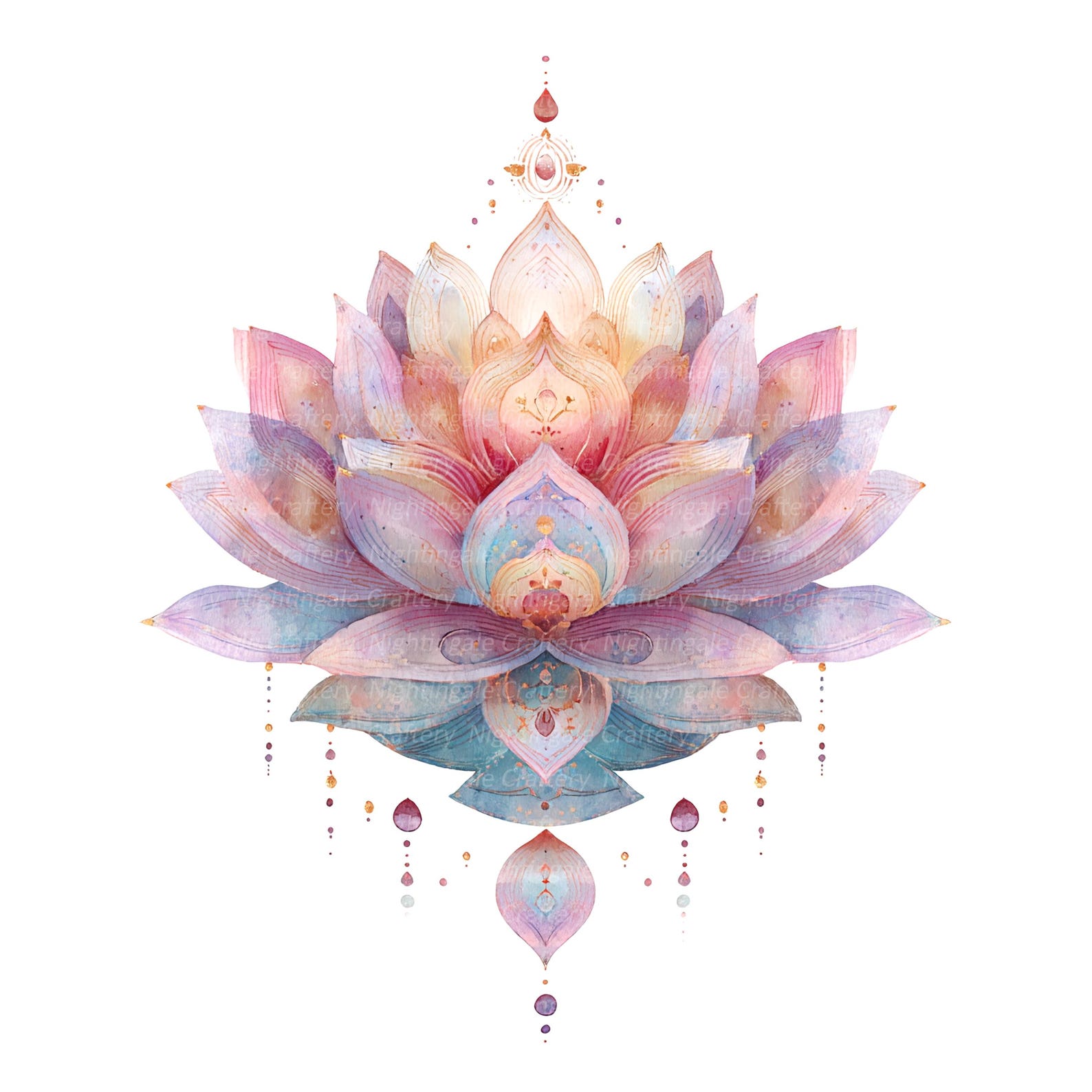 11 Waterlily Clipart, Lotus Clipart, Fountain, Printable Watercolor ...