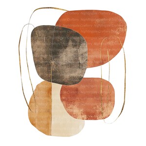 9 imágenes prediseñadas abstractas de Boho, arte abstracto de pared, imágenes prediseñadas de acuarela imprimibles, archivos JPG de alta calidad, descarga digital, arte de pared de sala de estar
