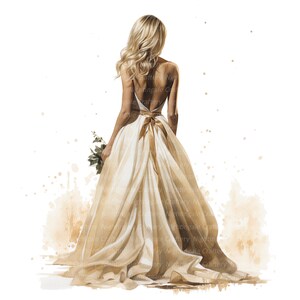 14 Wedding Couple Clipart, Wedding, Bride, Printable Watercolor Clipart ...