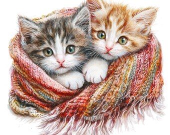 10 adorables imágenes prediseñadas de gatitos, imágenes prediseñadas de gatos cariñosos, imágenes prediseñadas de acuarela imprimibles, JPG de alta calidad, descarga digital, manualidades en papel, diarios de recortes