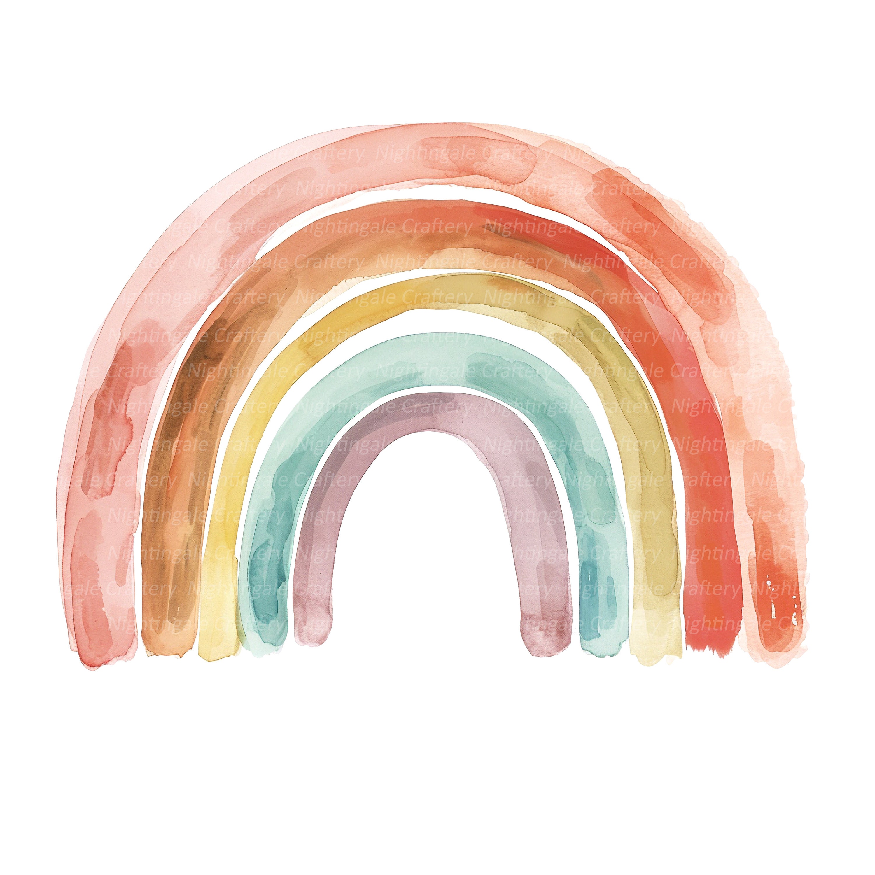 10 dibujos animados de arcoíris, arcoíris para guardería, clipart de acuarela imprimible, PNG de alta calidad, descarga digital, impresión para guardería, manualidades de papel
