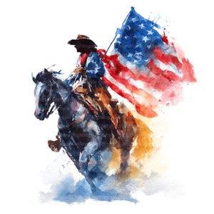 10 Cowboy Clipart, USA Flag, Cowgirl, Printable Watercolor clipart, High Quality JPGs, Digital download, Paper craft, junk journals