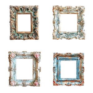 24 rustieke frames clipart, sierlijke frames, hoge kwaliteit jpg's, afdrukbare aquarel clipart, digitale download, papier ambacht, ongewenste tijdschriften