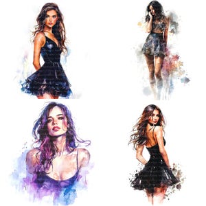 20 Clipart di donne sensuali, stampe di donne alla moda, clipart di acquerelli stampabili, JPG di alta qualità, download digitale, artigianato di carta, diari spazzatura