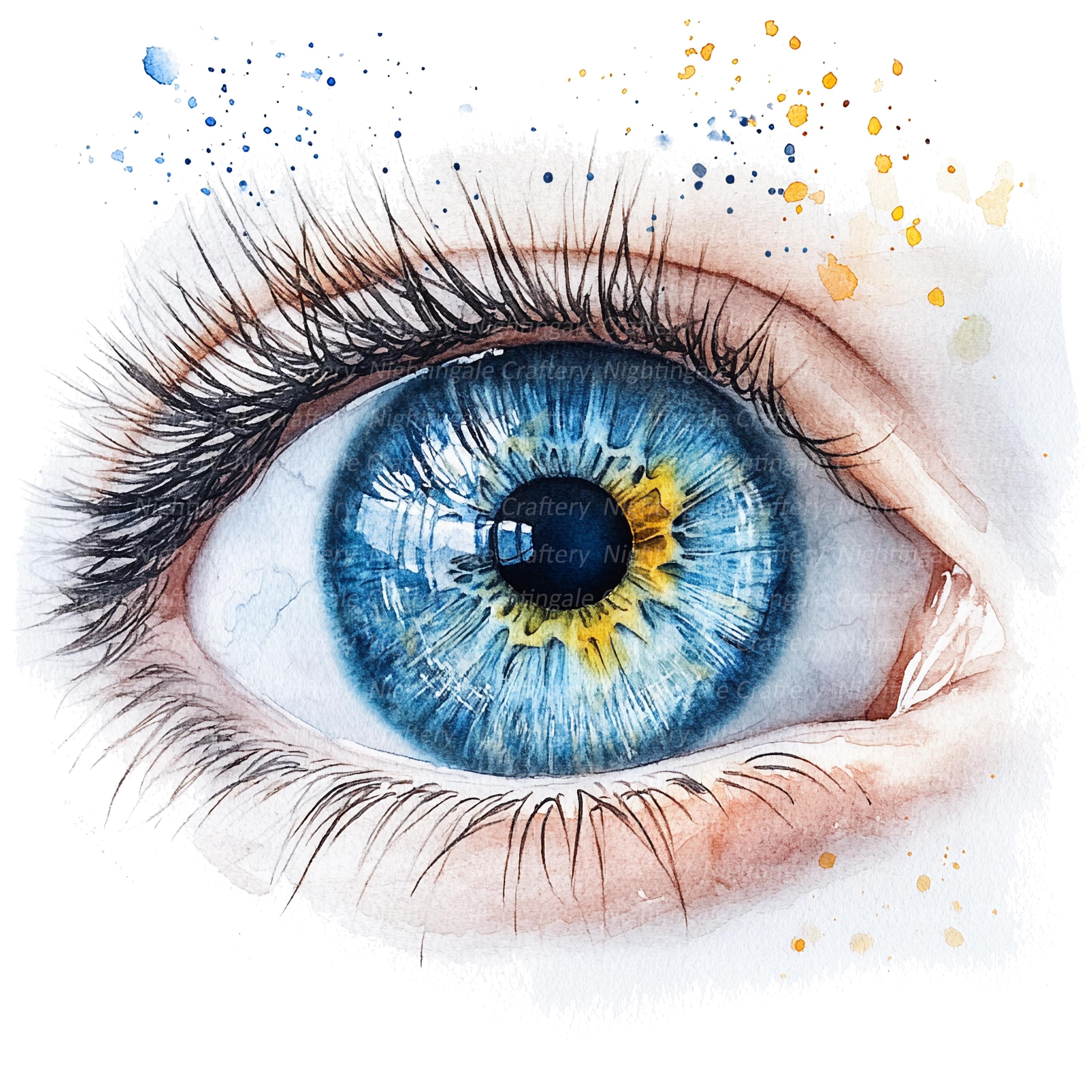 リアルな目のクリップアート11点、人間の目のクリップアート、印刷可能