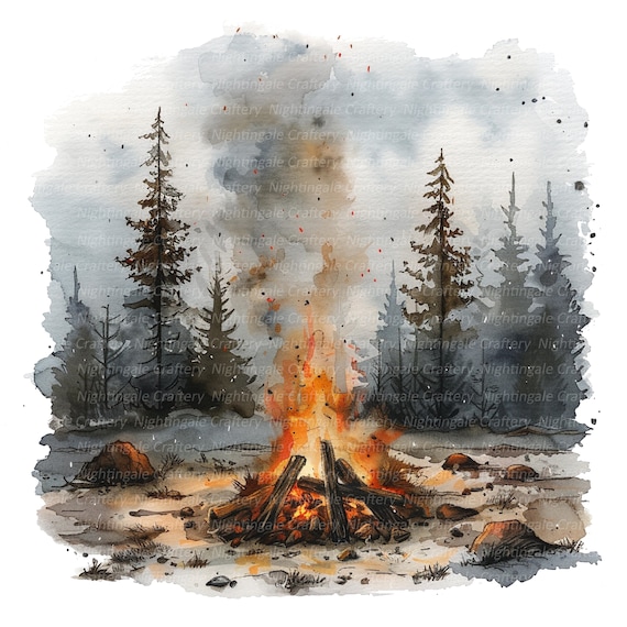 11 焚き火キャンプファイヤー クリップアート、薪クリップアート、印刷