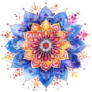 12 Clipart di Mandala astratti, Mandala spirituali, Clipart di acquerelli stampabili, Download digitale, PNG di alta qualità, Carta artigianale, diario di scarto