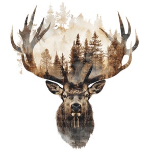 10 Elk Wall Art, Foto di cervo, Arte murale stampabile, JPG/PNG di alta qualità, Download digitale, Alta risoluzione, Design per maglietta, Sublimazione