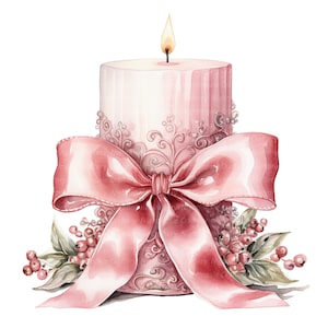 14 Weihnachtskerzen Clipart, Weihnachtskerzenhalter Clipart, druckbare Aquarell Clipart, hochwertige JPGs, digitaler Download, Papierhandwerk